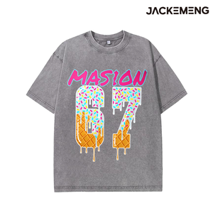 T-shirt Oversize in Cotone Lavato con Stampa Citazione a Tema Moderno, Stile Retrò Streetwear Casual, Magazzino USA, Vendita all'Ingrosso - Product Image 2