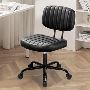 Silla Moderna <span class=keywords><strong>de</strong></span> Malla y Cuero PU Negro <span class=keywords><strong>para</strong></span> <span class=keywords><strong>Adolescentes</strong></span> y Estudiantes, <span class=keywords><strong>para</strong></span> Sala <span class=keywords><strong>de</strong></span> <span class=keywords><strong>Estudio</strong></span>, Dormitorio, Oficina o Tocador - Product Image 1