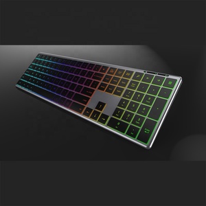 Ultra-fino 2.4G sem fio LED teclado ABS USB com metal Desktop Laptop Office dispositivos portáteis - Product Image 3