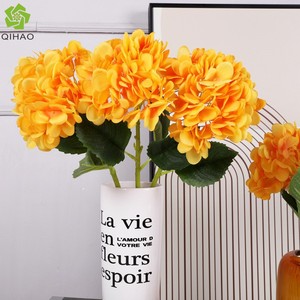 QIHAO Artificial Hydrangea <b>Flowers</b> Plastic PU Silk Natural Touch <b>Single</b> Bundle For Living Room Home Decor - Product Image 1