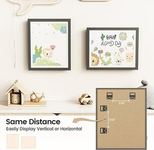 HuaJia Eco-Friendly Black <strong>Children's</strong> <strong>Art</strong> <strong>Frame</strong> for Kids Artwork Front Opening Holds 150 Drawings 8.5x11 Flower Animal Mat OEM - Product Image 4