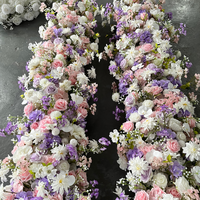 Boule de fleurs en soie rose et violette en gros, centre de table personnalisé, boule florale pour décoration de scène de mariage, événement, fête