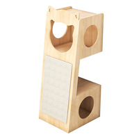 Maison pour chat moderne en bois massif, semi-fermée, avec lit pour chat, griffoir intégré, carton durable, 3 niveaux, pour toutes les saisons, vente en gros