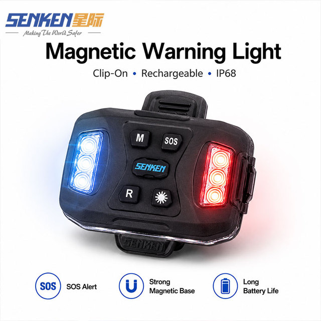 Senken LED Road Flare Emergency 360 Degree Flashing Strobe Lights Roadside Car Safety Magnetic Rechargeable LED Warning Lamp