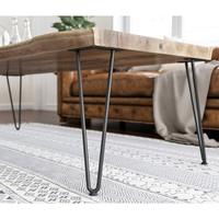 Pieds de table en acier allié noir mat robuste de 16 pouces pour table de chevet et table basse