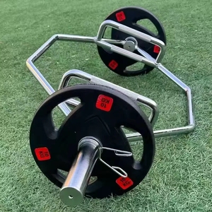 Barra Hexagonal para Levantamiento de Pesas DINUO, Antideslizante, con Acabado Cromado, Barra de Tracción con Clips de Resorte para Entrenamiento de Fuerza de Cuerpo Completo - Product Image 6