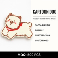 Aimant de réfrigérateur en PVC souple personnalisé avec chien de dessin animé en relief 3D, autocollant mignon pour animaux, souvenir pour animalerie
