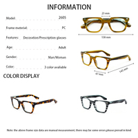 Lunettes optiques carrées en acétate à monture épaisse, style vintage, pour importateurs de marques de mode et développement de marques privées