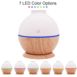 Mini humidificateur aromathérapeutique en bois de pêche, 130 ml, rechargeable par USB, lumière à sept couleurs, pour la maison, le bureau, utilisation sur le bureau - Product Image 4