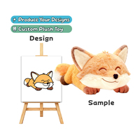 Peluche personnalisée Kawaii super douce en forme de renard de dessin animé, rembourrage en coton PP, design exquis de petit animal, mascotte de la forêt tropicale