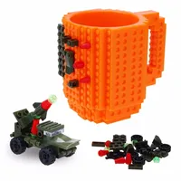 Tasse créative à café au lait Tasse de 350ml Tasse créative à construire en brique Tasses Porte-eau potable Blocs de construction Conception Cadeaux d'anniversaire