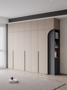 Armoire moderne en mélamine de luxe léger avec miroir pleine longueur, design personnalisé, placard de chambre pour usage domestique et hôtelier - Product Image 1