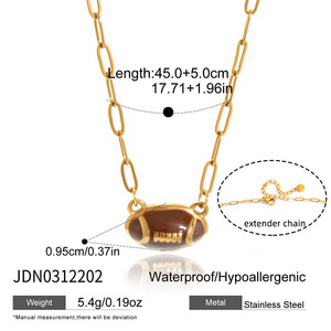 Collar <span class=keywords><strong>de</strong></span> Cadena con Diseño <span class=keywords><strong>de</strong></span> Joyería <span class=keywords><strong>de</strong></span> Estilo Moderno, Collar <span class=keywords><strong>de</strong></span> Acero Inoxidable con Colgante <span class=keywords><strong>de</strong></span> Balón <span class=keywords><strong>de</strong></span> Fútbol, Rugby, Baloncesto y Voleibol con Acabado <span class=keywords><strong>de</strong></span> Goteo <span class=keywords><strong>de</strong></span> Aceite, 18K - Product Image 6