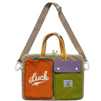 Sac bandoulière imperméable à motif lettres colorblock, grande capacité, 16 pouces, double usage, pour ordinateur portable et tablette, idéal pour les trajets quotidiens
