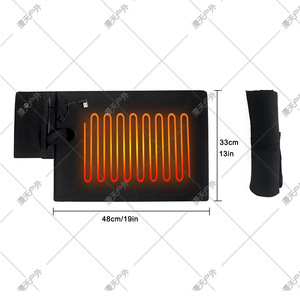 Heated Seat Pad Portable <b>Rectangular</b> Black Oxford Camping Chair Winter Heating <b>Cushion</b> Foldable Thin - Product Image 3