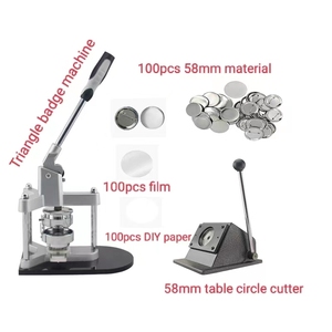 Máy Sản Xuất Baji Tam Giác 58Mm Mới 2022 + Máy Cắt Tròn Bàn 58Mm + Bộ Khuôn Nhựa 58Mm + 100 Vật Liệu 58Mm - Product Image 2