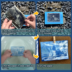 Kit de cyanotype pour impression bleue, série Architecture, avec film et papier de développement solaire, kit DIY avec tutoriel, pour huit bâtiments majeurs internationaux - Product Image 4