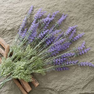 Flor Artificial de Lavanda CallaFloral, Rama Individual, Color Morado, Plástico, Decoración de Interiores, Suministros para Manualidades - Product Image 1