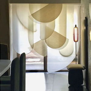 Rideaux de séparation parallèles multicouches avec bases incurvées en métal, <span class=keywords><strong>stores</strong></span> décoratifs pour créer des espaces de style naturel - Product Image 1