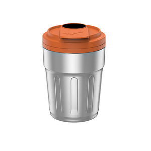 Cenicero para coche con tapa, de acero inoxidable, portátil, abatible, a prueba de fugas, rojo, naranja, negro, plateado - Product Image 3
