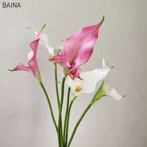 Delicadas Flores Artificiales de Lirio Calla de EVA, Tallo Largo, Tacto Realista, Pétalos Dobles, para Decoración de Hogar, Bodas o Navidad - Product Image 3
