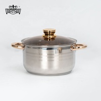 Offre Exceptionnelle Ensemble de Batterie de Cuisine en Acier Inoxydable de Style Européen 12 Pièces, Ustensiles de Cuisine à Poignée Dorée