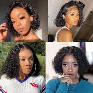 Extensions de cheveux, <span class=keywords><strong>coupe</strong></span> pixie ondulée, perruque bob avec fermeture en dentelle, <span class=keywords><strong>tresse</strong></span> <span class=keywords><strong>africaine</strong></span> avec cheveux de bébé - Product Image 4
