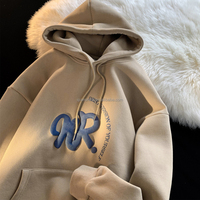 Jersey de lujo francés Terry 100% algodón liso en blanco 3D impreso de gran tamaño personalizado Puff estampado Sudadera con capucha Unisex