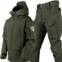 Veste et pantalon de chasse tactiques en softshell imperméable et respirant, uniforme de plein air