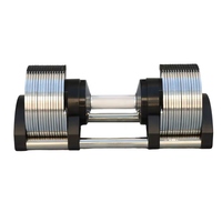 Haltères réglables de nouvelle génération, couleur argent chromé, 20 kg, 24 kg, 32 kg, 36 kg, 40 kg, haltères réglables pour la salle de sport à domicile