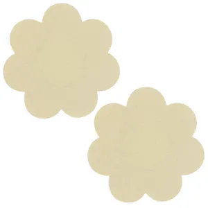 Skin Color Breast Petals 7.5CM Nude Flower Nipple Covers Satin Invisible Nipple Pasties Summer Adhesive Breathable Boob Pasties