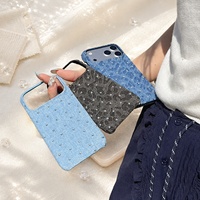 Coque de téléphone en tissu pour iPhone, imprimé léopard en denim, antichoc