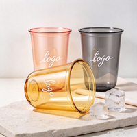 Gobelets jetables en PET de 16 oz avec couvercles et pailles pour fêtes, café glacé, smoothies et boissons froides