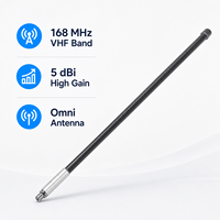 Antenne de station de base omnidirectionnelle verticale en fibre de verre VHF 168 MHz 5 dBi extérieure N-Femelle pour système radio