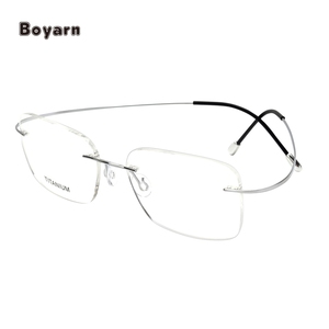 Boyarn Fashion <span class=keywords><strong>B</strong></span> montature per occhiali senza montatura in titanio occhiali da vista quadrati ottici montatura per occhiali per occhiali da donna uomo - Product Image 1