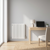 Radiateur design en acier 6015 à tubes plats, double passage horizontal, 600 mm de haut, blanc, pour chauffage domestique