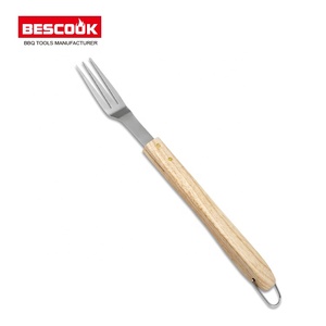 Vente directe d'usine de qualité alimentaire 3 pièces ensemble d'outils de barbecue manche en bois ustensile de barbecue pour barbecue en plein air - Product Image 5