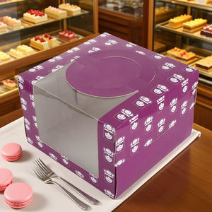 Caja para Pastel Personalizada, <span class=keywords><strong>de</strong></span> Cartón Blanco con Ventana <span class=keywords><strong>y</strong></span> Asa, Apta para Alimentos, Caja para Empacar Pasteles <span class=keywords><strong>de</strong></span> Panadería - Product Image 2