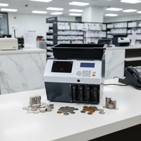 Trieur et compteur de pièces de monnaie à grande vitesse 600 pièces/min, 4 compartiments, avec écran LCD, trémie de 500-600 pièces et détection de contrefaçon