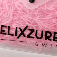 Sacs d'emballage pour maillot de bain, 2 pièces, avec logo noir imprimé, pochette souple en eva à fermeture instantanée