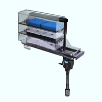 Boîte de filtration d'aquarium 3 couches, système de filtration goutte à goutte réglable, purificateur d'eau à suspendre pour aquarium, biofiltration par débordement