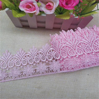 Bordure en dentelle chimique soluble dans l'eau en polyester multicolore, 15 yards, accessoires de rideaux, dentelle brodée