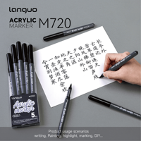 Marqueur de peinture acrylique argentée premium, liquide direct PET, haute brillance, métallique, non effaçable, pour peinture sur roche, verre, bricolage et artisanat