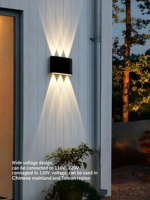 Lampu Dinding LED Aluminium Silinder Tahan Air untuk Taman Luar Ruangan dengan Pencahayaan Atas dan Bawah