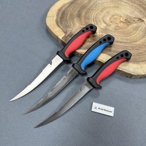 سكين فيليه للصيد الحاد والشرائح مع أسنان غير قابلة للانزلاق بمقبض مطاطي مع غمد واقي - Product Image 3