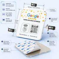 Plaque de signalisation NFC QR Code étanche pour avis Google sur les hôtels, interface RFID en PVC