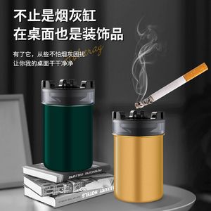 Stainless Steel Ashtray With Water Tank Round Design For Home Office Use 2304171 - Product Image 2
