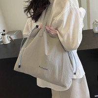 Sac fourre-tout décontracté en toile imperméable pour étudiantes, nouvelle collection été 2025, grande capacité, polyvalent, en polyester
