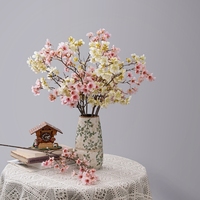 MW25343 Fleurs en fausse fleur pour la maison Vase de table de mariage Décor Fleur artificielle Branche de poire Pêche Cerisier Fleurs de prunier