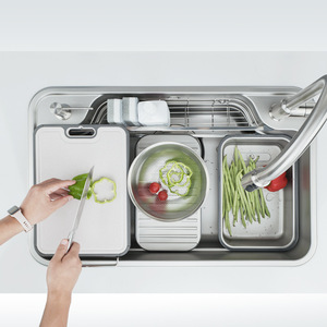Nouvelle Évier de Cuisine Double en Acier Inoxydable 2026, Rectangulaire, à Encastrer, Surface Brossée, Facile à Nettoyer - Product Image 3